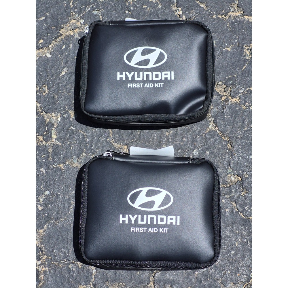 2 New Genuine OEM Hyundai First Aid Kit Vehicle Safety 999M1-ST000 Black Case